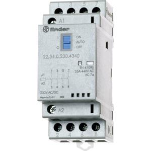 Finder 22.34.0.024.4340 Contactor 4x NO 24 V/DC, 24 V/AC 25 A 1 stuk(s)