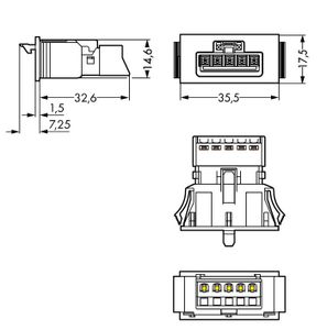 WAGO 890-705 Netstekker WINSTA MINI Bus, recht Totaal aantal polen: 4 + PE 16 A Zwart 1 stuk(s)