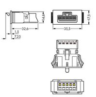 WAGO 890-705 Netstekker WINSTA MINI Bus, recht Totaal aantal polen: 4 + PE 16 A Zwart 1 stuk(s) - thumbnail