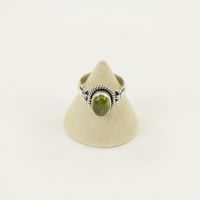 Zilveren Ring met Peridoot Maat 19,5 (Sterling Zilver 925)