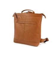 Dames rugzak schoudertas KOLKATA waxed pull up cognac