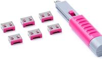 SmartKeeper ESSENTIAL / 6 x USB A-poortblokkers met 1 x vergrendelsleutel Basic/Roze