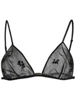 Prada soutien-gorge en soie à détails brodés - Noir