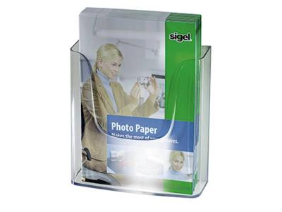 Sigel LH115 Folderhouder Glas (helder) 1 stuk(s) Aantal vakken: 1 (b x h x d) 240 x 250 x 55 mm Sigel LH115 Folderhouder Glas (helder) 1 stuk(s) Aantal vakken: 1 (b x h x d) 240 x 250 x 55 mm