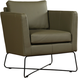 Olijfgroene leren moderne design fauteuil Crossover - Toledo Leer Olive (olijfgroen leer)