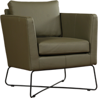 Olijfgroene leren moderne design fauteuil Crossover - Toledo Leer Olive (olijfgroen leer) - thumbnail