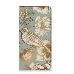 Smart Cover voor Samsung Galaxy A54 Vintage Bird Flowers