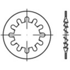 TOOLCRAFT 138383 Tandveerringen Binnendiameter: 13 mm DIN 6797 Verenstaal Galvanisch verzinkt 100 stuk(s)