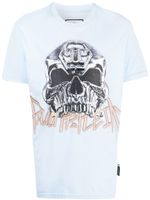 Philipp Plein t-shirt à imprimé tête de mort - Bleu