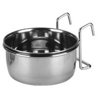 Kerbl Pet Kerbl roestvrijstalen beker met houder/kooibevestiging, 600 ml/12 cm