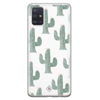 Samsung Galaxy A51 siliconen telefoonhoesje - Cactus print