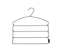 Brabantia Kledinghangers, Anti-Slip Bekleding, 4 Stuks op 1 Kledinghanger, Hanger voor aan het Kledingrek of Kledingkast, Soft Touch Broekenhanger (1 stuk), Black/White