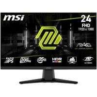 MSI MAG 242F Gaming Monitor 24 inch FHD - Rapid IPS-paneel 1920 x 1080, 200 Hz/0,5 ms, HDR Ready, AMD FreeSync Premium, HDMI 2.0b, DP 1.2a, randloos design, kantelbaar, VESA-compatibel, zwart