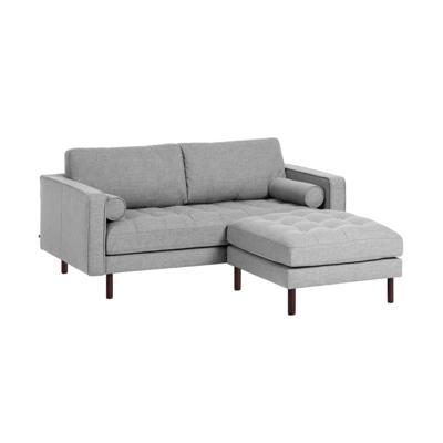 2-zitsbank Debra lichtgrijs met voetenbank 182 cm 2-zitsbank Debra lichtgrijs met voetenbank 182 cm