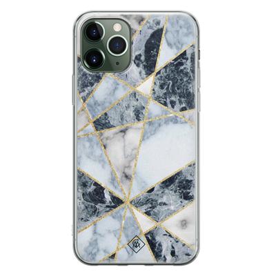 iPhone 11 Pro Max siliconen hoesje - Marmer blauw