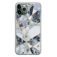 iPhone 11 Pro Max siliconen hoesje - Marmer blauw