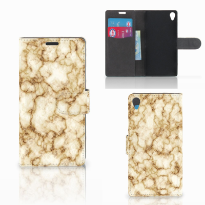 Sony Xperia Z3 Bookcase Marmer Goud