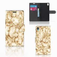 Sony Xperia Z3 Bookcase Marmer Goud