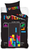 Tetris dekbedovertrek zwart 140 x 200 cm - 70 x 90 cm - thumbnail