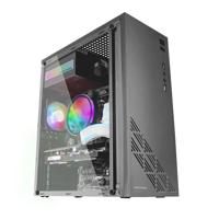 Mars Gaming MC100, ATX Gaming Case, 9 cm FRGB Ventilator, Convect-Cool Ventilatie, Zwart