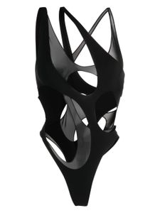 Mugler cut-out detail thong swimsuit - Noir