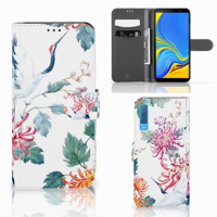 Samsung Galaxy A7 (2018) Telefoonhoesje met Pasjes Bird Flowers