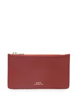 A.P.C. portefeuille en cuir à logo imprimé - Rouge - thumbnail