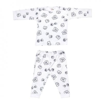 Beeren babypyjama wit/blauw Beeren babypyjama wit/blauw