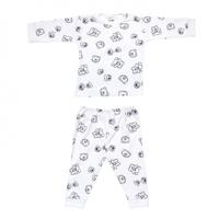 Beeren babypyjama wit/blauw 