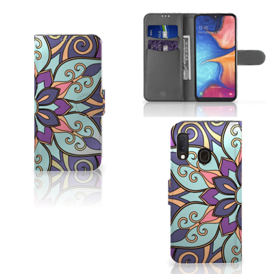 Samsung Galaxy A20e Hoesje Purple Flower Samsung Galaxy A20e Hoesje Purple Flower