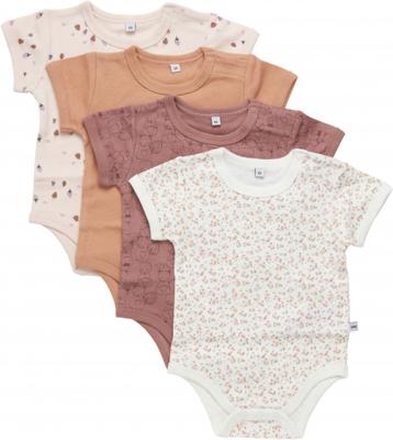 rompers meisjes katoen wit/roestbruin/oranje 4 stuks maat 86