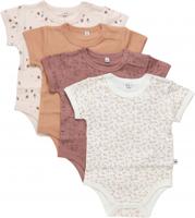 rompers meisjes katoen wit/roestbruin/oranje 4 stuks maat 86