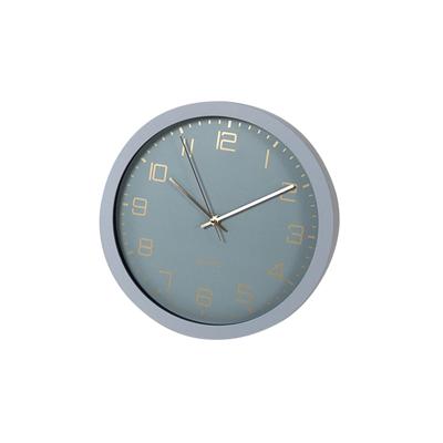 Moderne Trendy wandklok grijs/groen met goud - 30 cm - klokken - decoratie - design - woonaccessoires