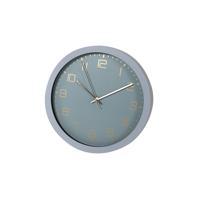 Moderne Trendy wandklok grijs/groen met goud - 30 cm - klokken - decoratie - design - woonaccessoires