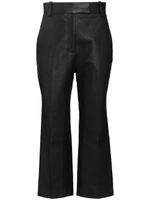 KHAITE pantalon court Melie en cuir - Noir - thumbnail