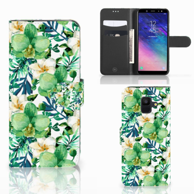 Samsung Galaxy A6 2018 Hoesje Orchidee Groen