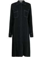 Stella McCartney contrast-stitching midi shirtdress - Noir