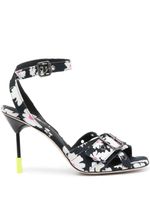 MSGM sandales à fleurs 105 mm - Noir