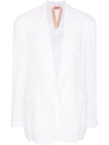 Nº21 blazer en cuir à effet froissé - Blanc