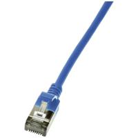 LogiLink CQ9026S RJ45 Netwerkkabel, patchkabel CAT 6A U/FTP 0.50 m Blauw Extreem dun, Vlambestendig, Flexibel, Folie afscherming, Halogeenvrij, Snagless, - thumbnail