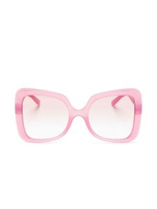 Dolce & Gabbana Eyewear lunettes de soleil oversize à plaque logo - Rose