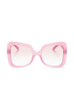 Dolce & Gabbana Eyewear lunettes de soleil oversize à plaque logo - Rose - thumbnail