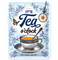 Metalen Bord 15 x 20 cm It's Tea O'Clock