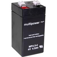 multipower MP4,5-4 Loodaccu 4 V 4.5 Ah Loodvlies (AGM) (b x h x d) 48 x 100 x 52 mm Kabelschoen 6.35 mm Onderhoudsvrij, Geringe zelfontlading - thumbnail