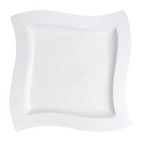 Villeroy en Boch NewWave vierkante plaat, premium porselein, wit, 34 cm