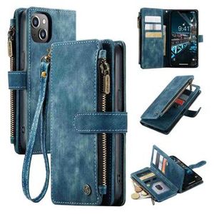 Caseme C30 Multifunctioneel iPhone 14 Plus Portemonnee Hoesje - Blauw