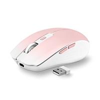T'nB - Draadloze muis, dubbele modus Bluetooth en USB-A, oplaadbaar, hoge autonomie, stil, nauwkeurigheid 1600 dpi, 6 toetsen, compatibel met Windows, Linus en MacOs - roze