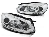 Tuning-Tec Koplampen dagrijlicht voor VW GOLF 6 10 08-12 CHROOM TUBE LIGHTS TRU DRL