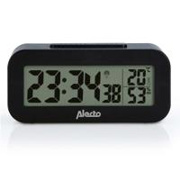 Alecto AK-30 - Digitale wekker met thermometer en hygrometer, zwart