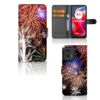 Motorola Moto G24 | G04 | G24 Power Wallet Case met Pasjes Vuurwerk - thumbnail